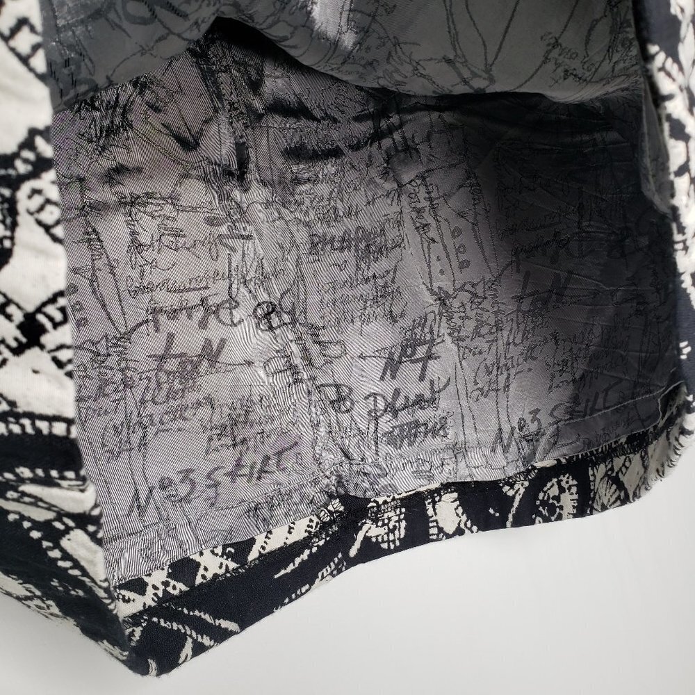 Desigual Great‎ Moments Skirt 40 M/8 Black Ivory Jacquard Textured Boho Artsy - Picture 5 of 9
